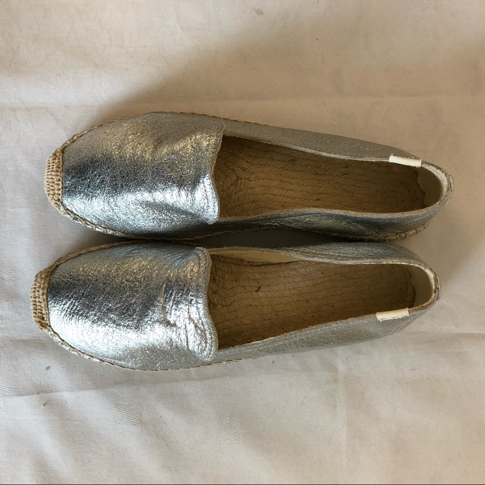 Soludos Silver smoking slipper espadrilles size 10 - Picture 2 of 6